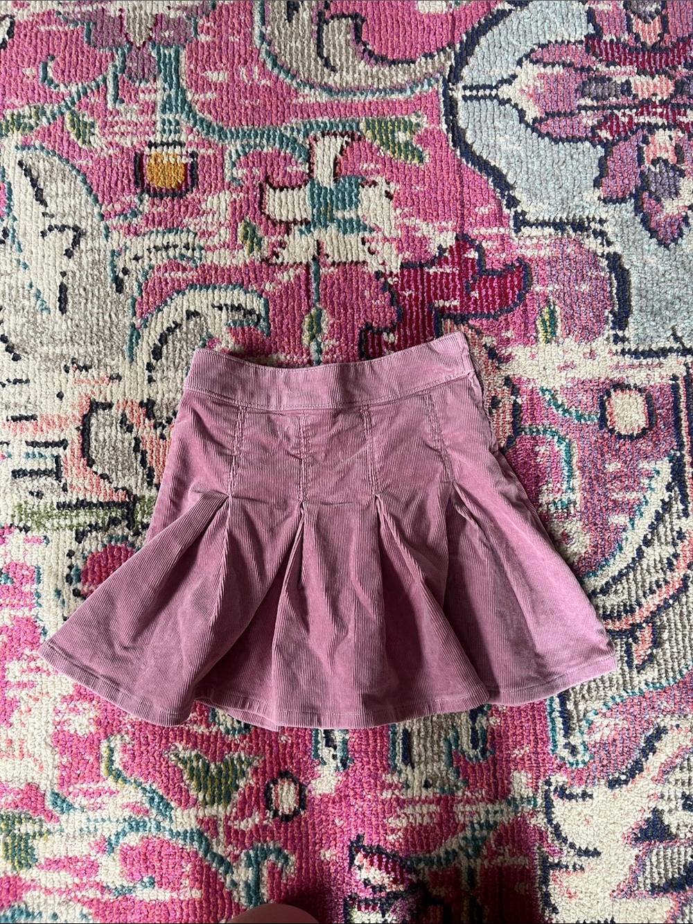GAP Dusty Pink Corduroy Pleated Skater Skirt